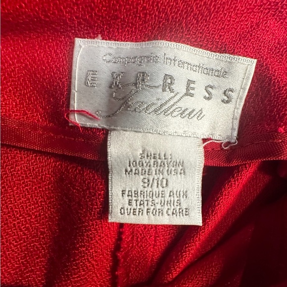 Express Red Blazer Tailored Suit Jacket and Skirt Size 9/10 - Picture 5 of 9
